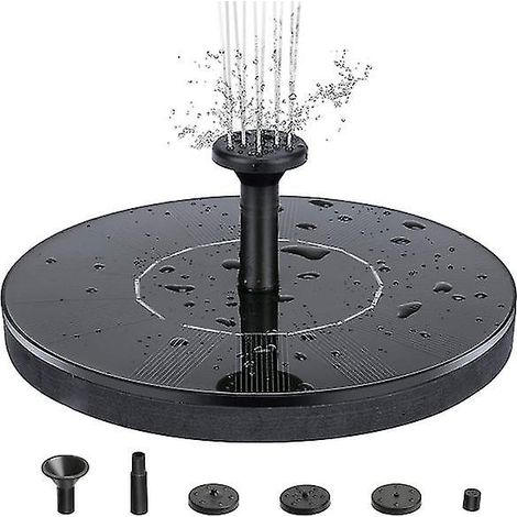 Fontaine à eau solaire 16 cm noire (1/5)