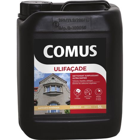 Comus – Nettoyant Ulifacade 5L – Surpuissant pour béton, brique, chaux – Nettoyage avant peinture ou hydrofugation – Efficace sans rinçage