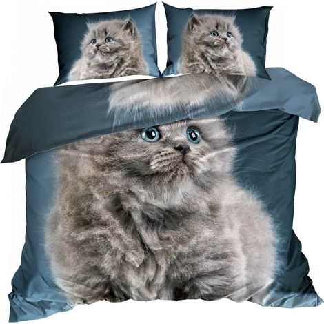 Ropa de cama de satén de algodón 3D de 200x220cm para gato persa (1/3)