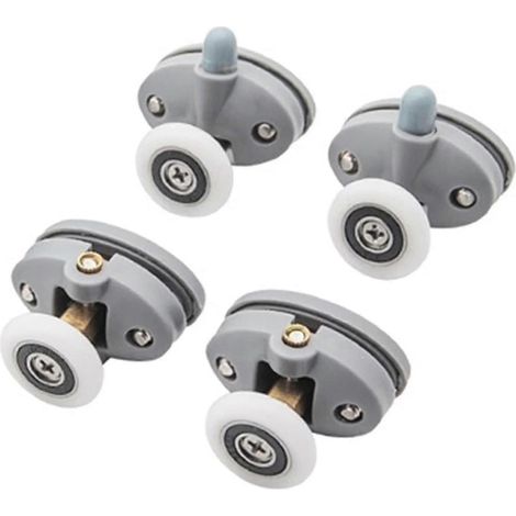 Roulettes neuves et adaptées pour porte de douche coulissante, poulies en plastique ABS pour cabine de douche et salle de bain. (1/4)