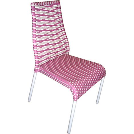 Chaise en résine tressée PRIMAVERA Rose (1/4)