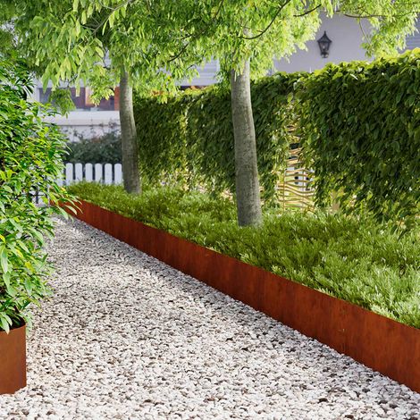 Teenpull – Raseneinfassung 30 pcs 100 x 30 cm Stahl Rostig (1/5)