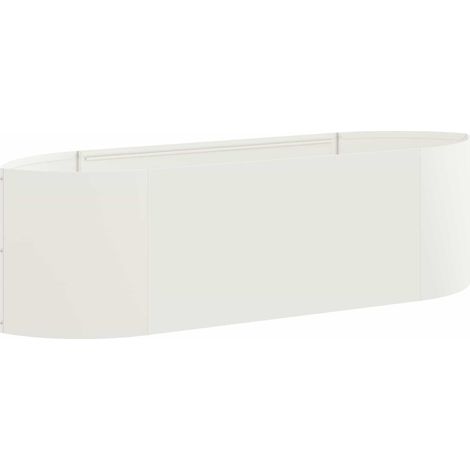 vidaXL Letto rialzato da giardino Bianco 140 x 40 x 40 cm Acciaio
