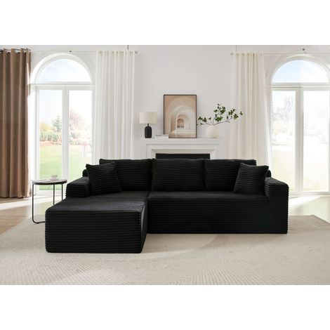 Canapé sectionnel modulable en forme de L, 3 places, canapé modulaire avec mousse mémoire, sectionnel pour salon, canapé nuage avec grande méridienne (1/5)