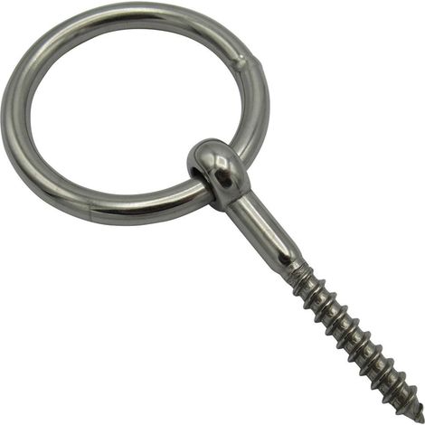 Ring Bolt Stainless Steel with Lag Thread 4MM (Wood Screw) (1/5)