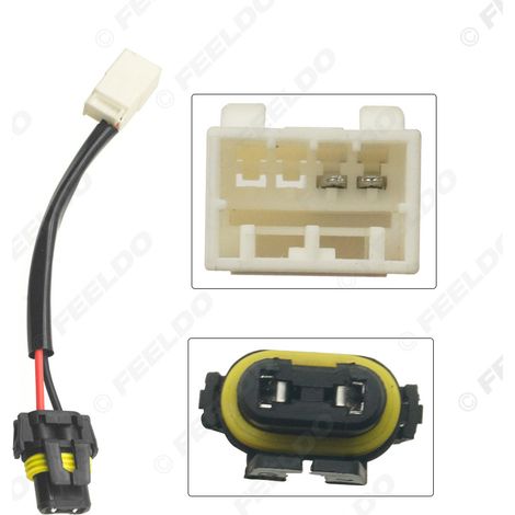 Compatible avec le câble adaptateur de fil de phare femelle Mitsubishi 4 broches vers 9005 pour les ampoules de phares automobiles, les faisceaux de câbles et les câbles.