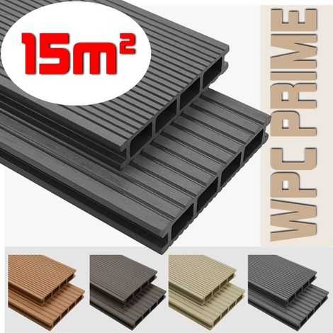 Listoni WPC 15m² per pavimentazione decking colore Grey listone 140x2200mm spessore 25mm (1/5)