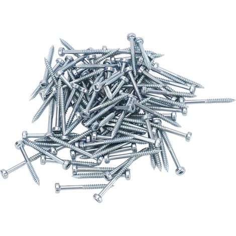 Vis à Bois Autoforeuse 100 Pièces, Carré Frappé, Acier Zingué, Filetage Fin, 38mm (1-1/2 Pouces) (1/5)