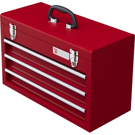Boîte à outils 3 tiroirs rouge 51x22x32 cm