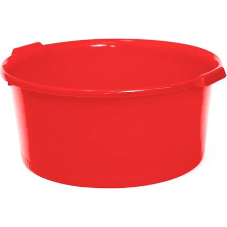 Barreño de plastico redondo con asas 20 Litros Rojo (1/4)