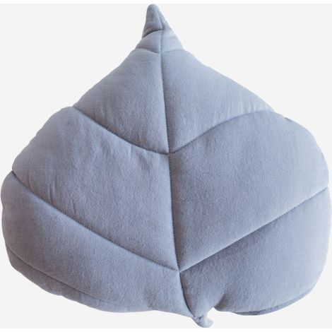COJÍN HOJA  CELESTE 40X40 CM (1/4)