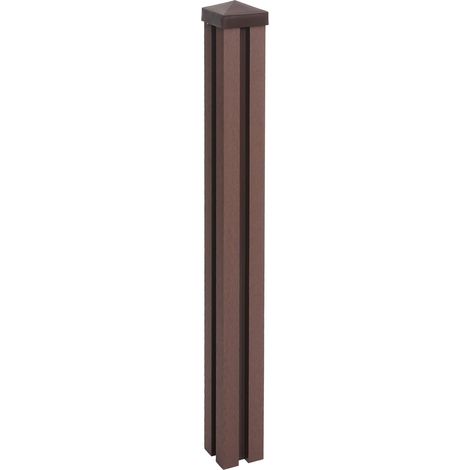 [NON UTILIZZATO] Montante basso pilastro per frangivento fendivista modello Sarthe WPC 98cm marrone (1/5)