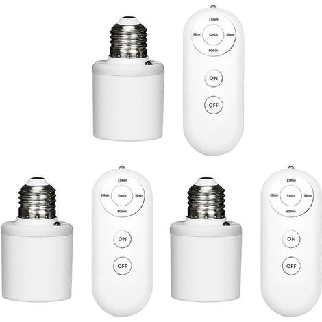 Douille de lampe télécommandée, télécommande sans fil pratique, fonction minuterie, pour la décoration intérieure (1/5)