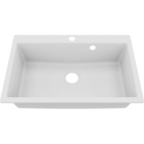 Cuve RESIROC - évier 1 bac sans égouttoir - 76 x 50 cm - Blanc