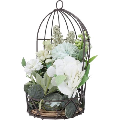 Pot de fleurs suspendu décoratif générique pour cage à oiseaux (1/4)