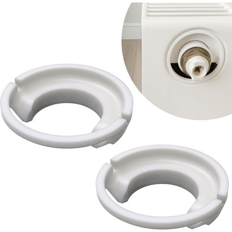 Lot de 2 douilles de serrage blanches pour cache-radiateur - Compatible avec les radiateurs plats - Pièce de rechange pour revêtement latéral de chauffage (1/2)