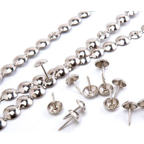 10m Silver Plated Decorative Nail Strips for Sofas, DIY Furniture Accessories (11mm) (1/5)