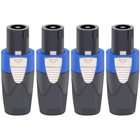 4 pcs connecteurs speakon,adaptés aux nl4fx speakon prise connecteurs câbles speakon,convertisseur 4 broches femelle vers nl4fc mâle,prise nl2fx 4 pôles pour haut-parleurs powercon twist lock (1/5)