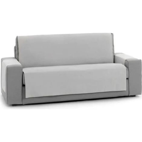 Housse de canapé 2 places - JUANIO - Avec accoudoirs - Gris - Antidérapante - Imperméable (1/3)
