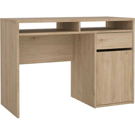 Dmora - Scrivania Cherie, Scrittoio multiuso, Tavolo per ufficio porta PC, Piano di lavoro, 110x48 h77 cm, Rovere (1/5)