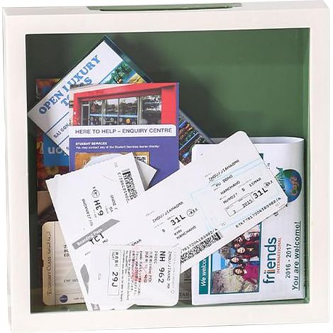 MemoryVault Travel Keepsake Box - Vitrine de Cadre Photo, Acrylique Transparent Organiseur  Maison Salon Appartement Vacances Concert Aventure Objets de Collection Stockage (1/5)