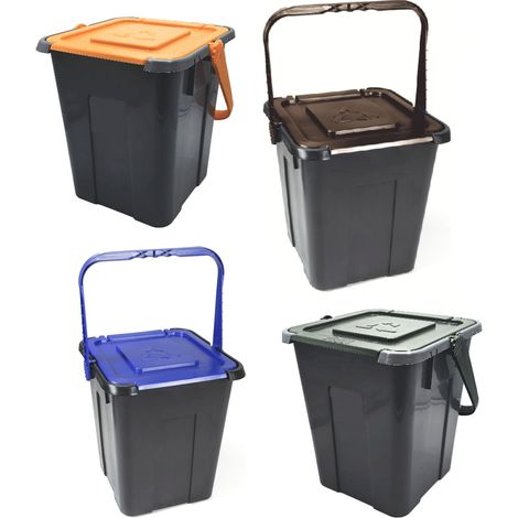 Poker bidoni contenitori pattumiere plastica raccolta differenziata rifiuti 4 colori 20 lt cube 058du