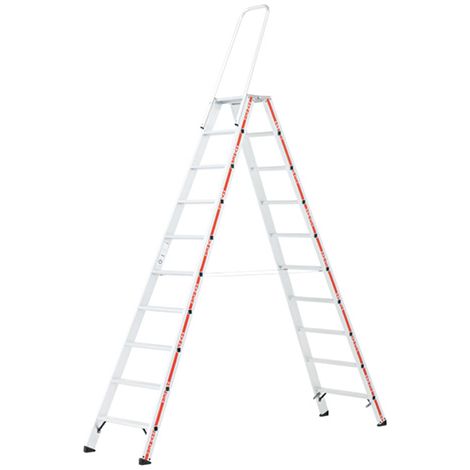 Escabeau 2x12 marches - Hauteur max. de travail 4,3m - 807424