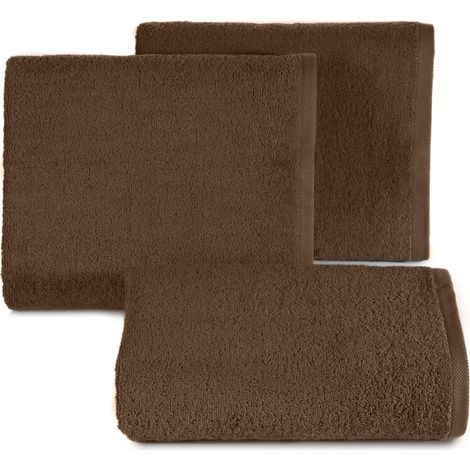 EUROFIRANY KLASSISCHES BAUMWOLL-BADETUCH GLATT 50X100CM BRAUN (1/5)