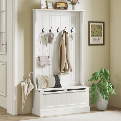 96x34x179,7 cm - Porte-manteaux avec porte-chaussures Porte-manteaux avec établi Porte-manteaux dans le couloir avec 5 crochets et espace de