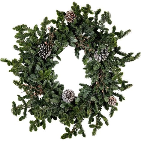 Woodland Pine Wreath with Pinecones - Plastic - L15 x W80 x H80 cm - Green