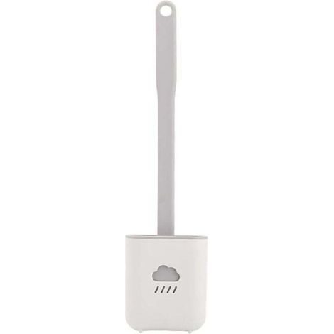 UlisemBrosse de toilette Nettoyage des crevasses Chasse d'eau de toilette Brosse douce et souple avec base Brosse de toilette (1/4)