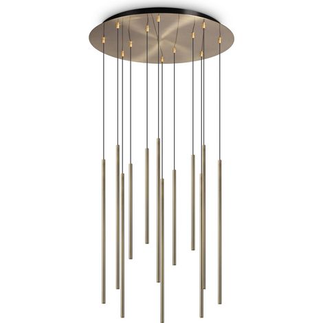Ideal Lux Lampada da terra moderna Look 12 luci LED integrato ottone metallo