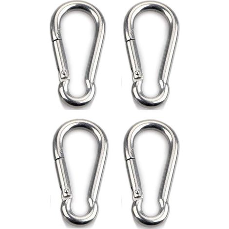 4pcs Mousqueton de Fixation pour Charges Lourdes Sports Chiens de Serrure Hamac Balançoire en Acier Inoxydable 304 (1/5)