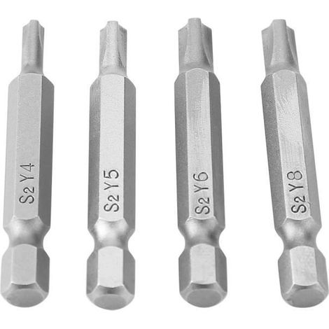 Tournevis à arbre hexagonal 4 embouts de vis de type Y en forme de triangle largement utilisé sur les tournevis à main pour (1/4)