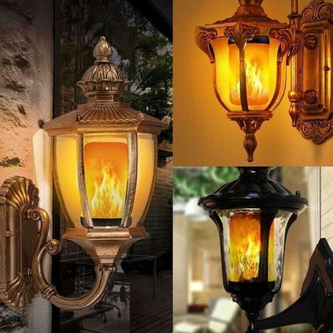 Lot de 2 ampoules LED à flamme de feu, effet de combustion scintillante, lampe de décoration vintage classique E27