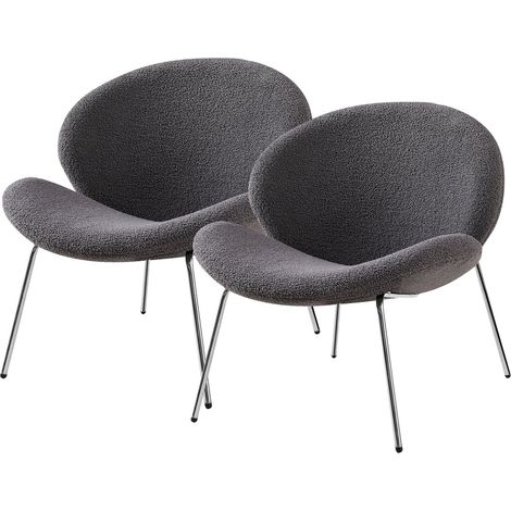 Chaise Jaden 125 lot de 2 - Gris et argent (1/5)