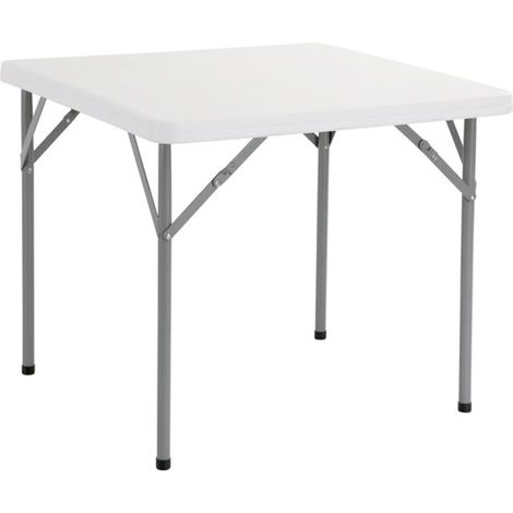 Table de camping pliante en acier HDPE 87x87x74 cm – Résistante aux intempéries – Idéale pour pique-nique et camping – I Giardini Del Re (1/3)