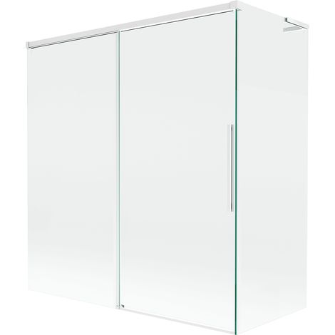 Mexen Rox L parete doccia vasca 2 ante scorrevoli 150 + 70 x 150 cm, trasparente, bianco - 8C9L-150-070-20-00