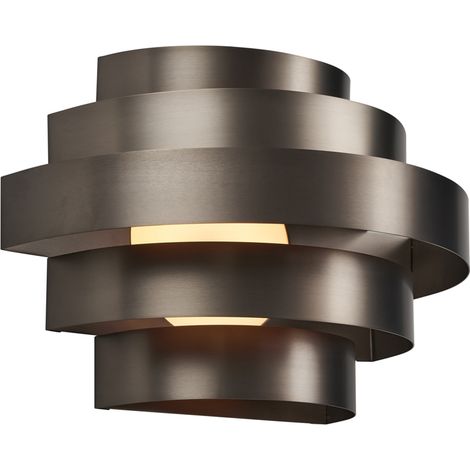 QAZQA Moderno Lámpara de pared moderna color bronce de cañón con LED regulable en 3 pasos - Lines Acero Otros Incluye LED Max. 1 x 10.5 Watt
