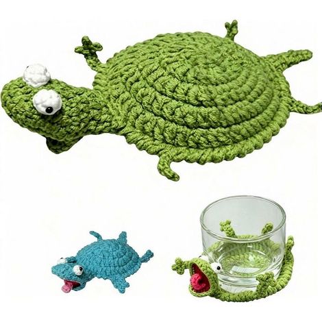 Dessous de verre lézard au crochet, dessous de verre petit lézard amusant, dessous de verre animal mignon 3D à faire soi-même, porte-boisson original pour la décoration intérieure (1/5)