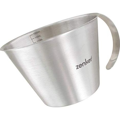 Misurino con parte graduata all'interno 1000 ml in acciaio. 15,3x9x10,5 cm (1/2)