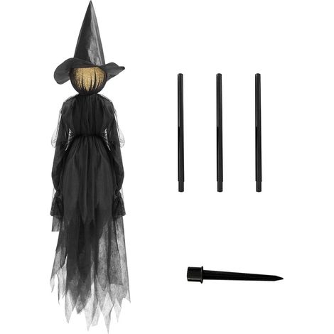 Sorcière Colorée Halloween Décoration, Illuminez Sorcières avec Lumières LED, Sorcière Lumineuse Décoration Halloween, Deco Halloween, Sorcière Qui Crie Décoration Halloween, Noir (1/5)