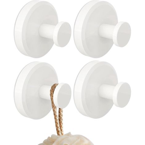 Filiyano-Crochet à ventouse en 4 parties - Pour fenêtres - Vitres - Salle de bain - Cuisine - Blanc (1/5)