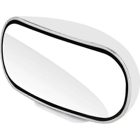 Rétroviseur universel pour voiture, réglable à 360°, grand angle, latéral arrière, avec œilleton auto-adhésif pour le stationnement, rétroviseur auxiliaire - Blanc (1/5)
