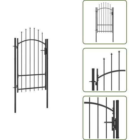 Portail de jardin Acier 1x2,2 m Noir - Portail De Jardin - Portillon - Clôture - Portail En Acier - Portail Noir