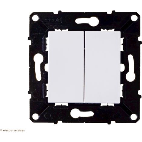 Interrupteur ou Va-et-vient + poussoir 10A Evolution Arnould  Finition: Blanc