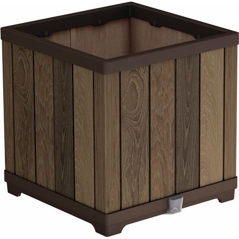 Maceta de plástico marrón Keter de 45,5 cm x 45,5 x 45,5 cm, 1 unidad. (1/3)