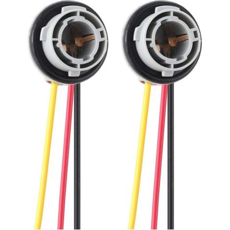 Lot de 2 prises adaptateurs Pigtail BAY15D 1157 – Pré-câblées pour ampoules LED et incandescentes – Remplacement facile pour feux arrière (1/4)