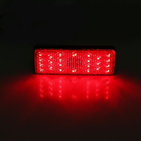 Rotes rechteckiges LED-Rücklicht für Motorrad, Roller, Moped, universelles Bremslicht (1/5)