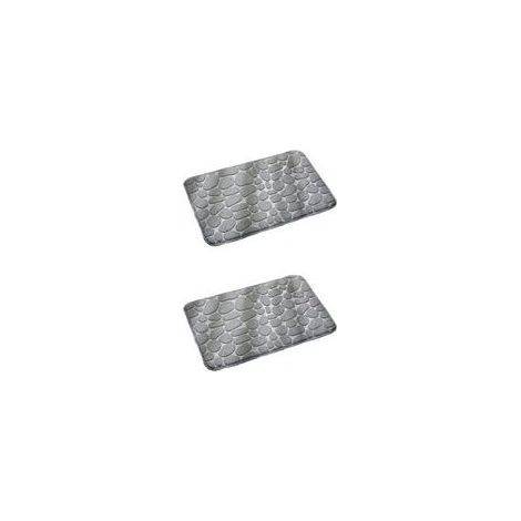 2 Tapis Relief Antidérapant 60x40 cm - Mousse à Mémoire de Forme - Motif Galets (1/4)